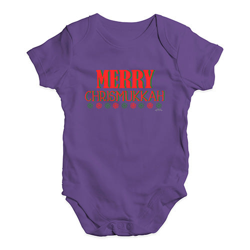 Baby Onesies Merry Chrismukkah Baby Unisex Baby Grow Bodysuit 0-3 Months Plum
