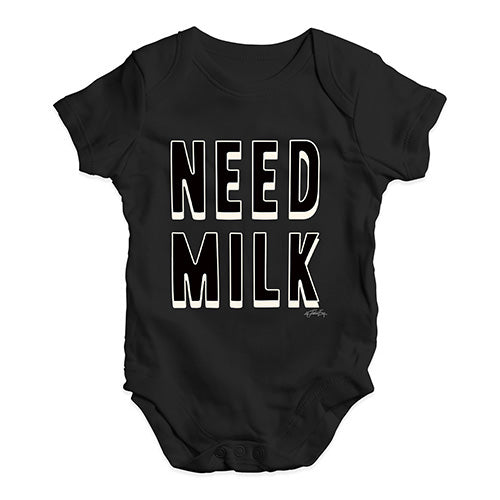 Baby Boy Clothes Need Milk Baby Unisex Baby Grow Bodysuit 12-18 Months Black
