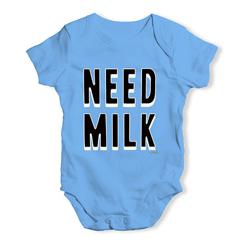 Funny Baby Onesies Need Milk Baby Unisex Baby Grow Bodysuit 12-18 Months Blue