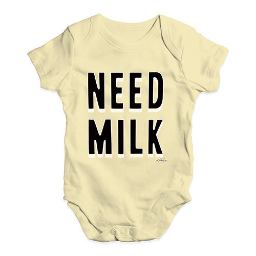 Cute Infant Bodysuit Need Milk Baby Unisex Baby Grow Bodysuit Newborn Lemon