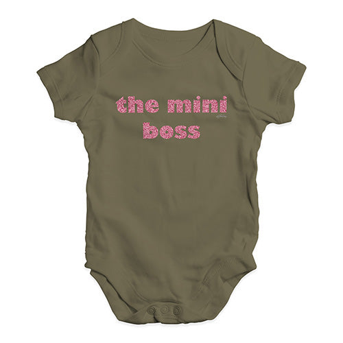 Funny Baby Bodysuits The Mini Boss Baby Unisex Baby Grow Bodysuit 3-6 Months Khaki