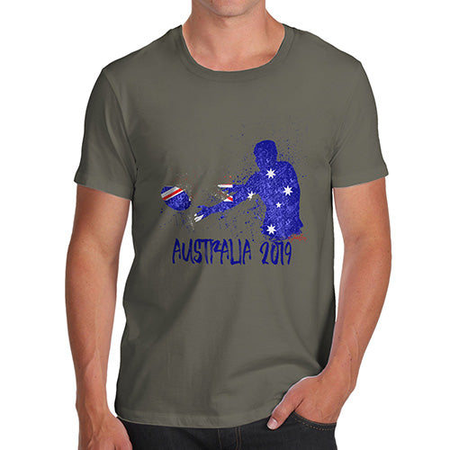 Funny Gifts For Men Rugby Australia 2019 Men's T-Shirt Large Khaki