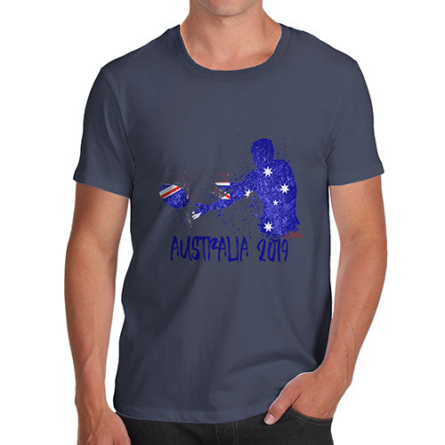 Mens Novelty T Shirt Christmas Rugby Australia 2019 Men's T-Shirt Medium Navy
