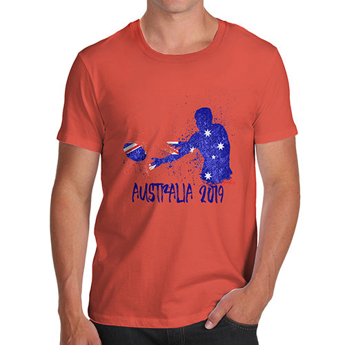 Funny T Shirts For Men Rugby Australia 2019 Men's T-Shirt Medium Orange