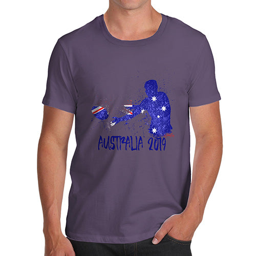 Funny Tee Shirts For Men Rugby Australia 2019 Men's T-Shirt X-Large Plum