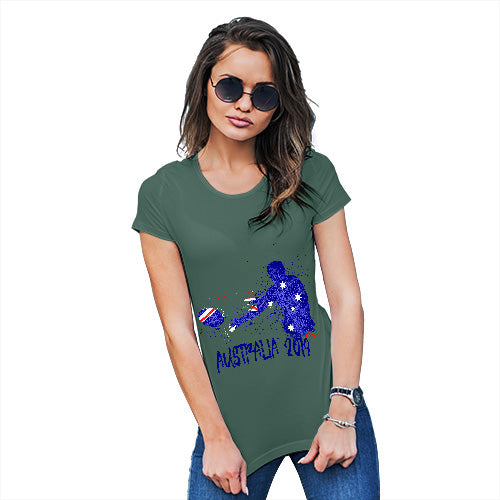 Funny T Shirts For Women Rugby Australia 2019 Women's T-Shirt Large Bottle Green