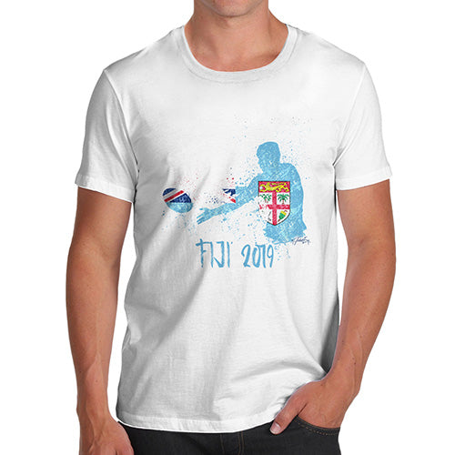 Novelty T Shirts For Dad Rugby Fiji 2019 Men's T-Shirt Small White