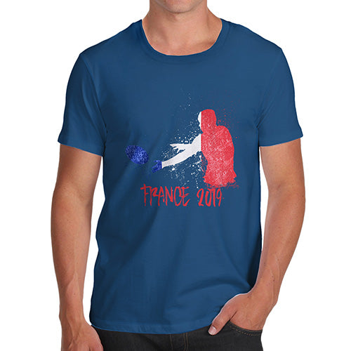 Funny Tee For Men Rugby France 2019 Men's T-Shirt X-Large Royal Blue