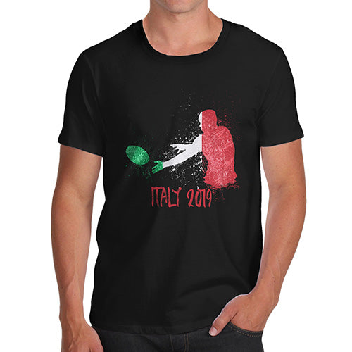 Funny Tshirts For Men Rugby Italy 2019 Men's T-Shirt Large Black