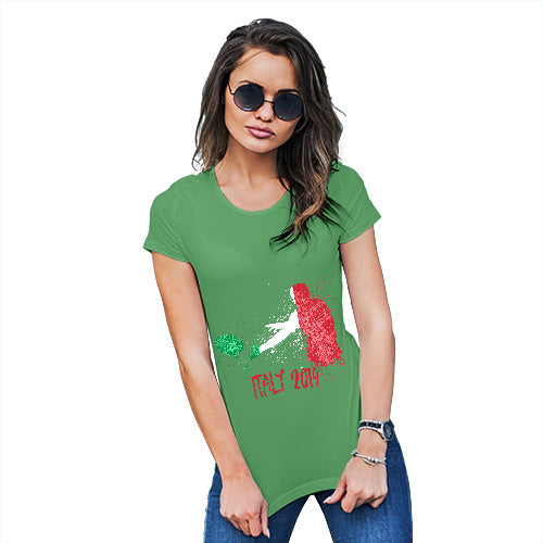 Womens Humor Novelty Graphic Funny T Shirt Rugby Italy 2019 Women's T-Shirt Large Green