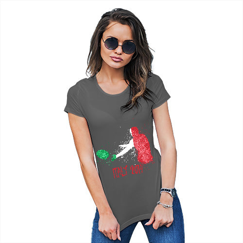 Womens Humor Novelty Graphic Funny T Shirt Rugby Italy 2019 Women's T-Shirt Small Dark Grey