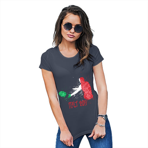 Womens Novelty T Shirt Christmas Rugby Italy 2019 Women's T-Shirt Large Navy