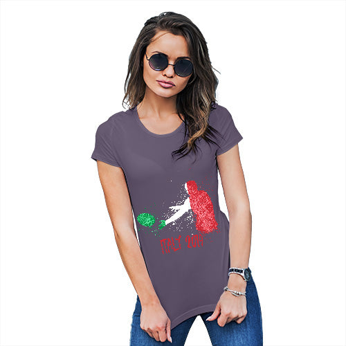 Funny T Shirts For Mom Rugby Italy 2019 Women's T-Shirt Small Plum