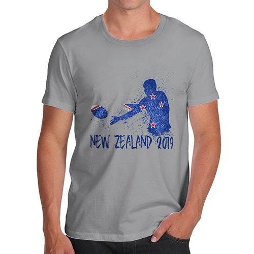 Funny T-Shirts For Men Rugby New Zealand 2019 Men's T-Shirt Large Light Grey