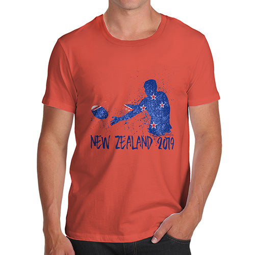 Funny Tee Shirts For Men Rugby New Zealand 2019 Men's T-Shirt Medium Orange