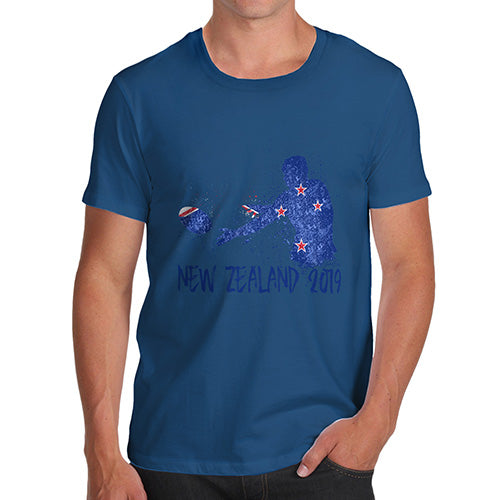 Funny Mens T Shirts Rugby New Zealand 2019 Men's T-Shirt Small Royal Blue