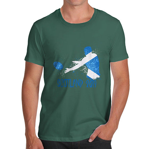 Funny T-Shirts For Men Rugby Scotland 2019 Men's T-Shirt Medium Bottle Green