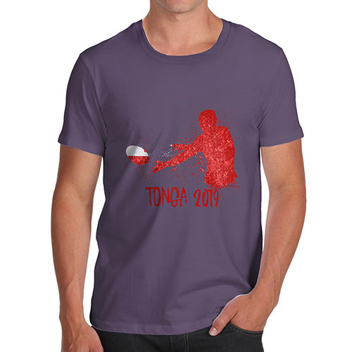 Novelty Tshirts Men Rugby Tonga 2019 Men's T-Shirt X-Large Plum