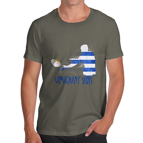 Funny Mens T Shirts Rugby Uruguay 2019 Men's T-Shirt Small Khaki