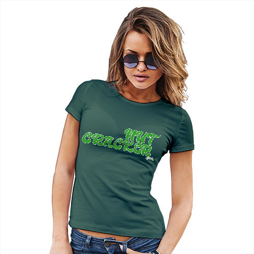 Womens T-Shirt Funny Geek Nerd Hilarious Joke Nut Cracker Women's T-Shirt Medium Bottle Green