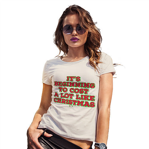 Womens Novelty T Shirt It's Beginning To Cost A Lot Like Christmas Women's T-Shirt Small Natural