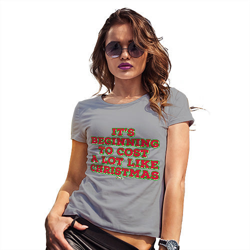 Funny Tee Shirts For Women It's Beginning To Cost A Lot Like Christmas Women's T-Shirt X-Large Light Grey