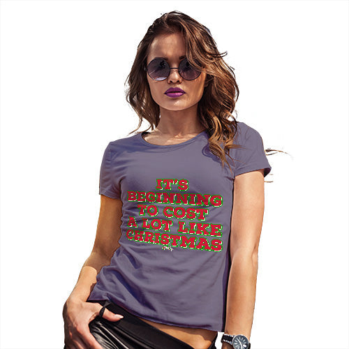 Funny Tee Shirts For Women It's Beginning To Cost A Lot Like Christmas Women's T-Shirt Small Plum