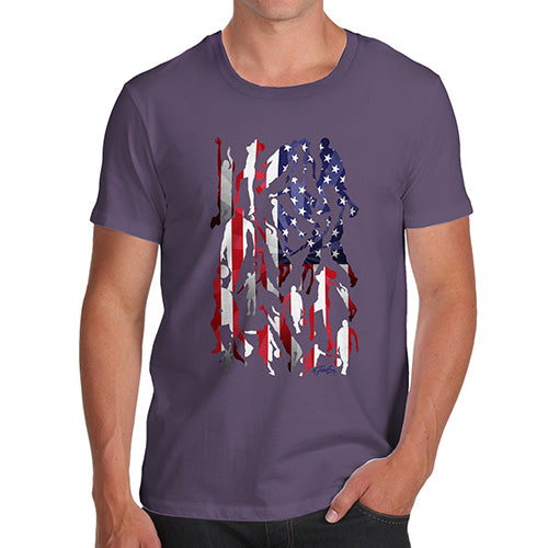 Funny T-Shirts For Men Sarcasm USA Basketball Silhouette Men's T-Shirt Small Plum