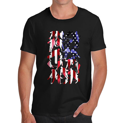 Mens Humor Novelty Graphic Sarcasm Funny T Shirt USA Ice Hockey Silhouette Men's T-Shirt Small Black