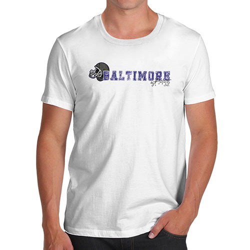 Funny T-Shirts For Men Sarcasm Baltimore American Football Established Men's T-Shirt X-Large White