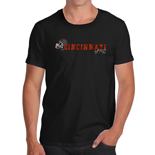 Funny T Shirts For Men Cincinnati American Football Established Men's T-Shirt X-Large Black