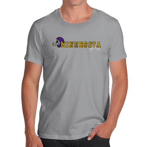 Funny Tee For Men Minnesota American Football Established Men's T-Shirt Large Light Grey