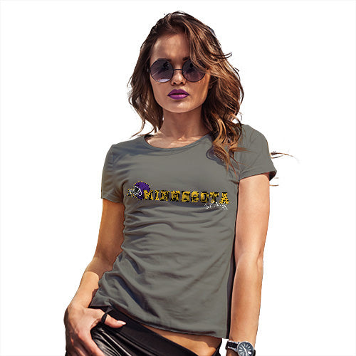 Novelty Gifts For Women Minnesota American Football Established Women's T-Shirt X-Large Khaki