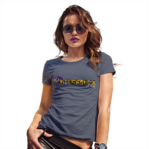 Funny T-Shirts For Women Sarcasm Minnesota American Football Established Women's T-Shirt Large Navy