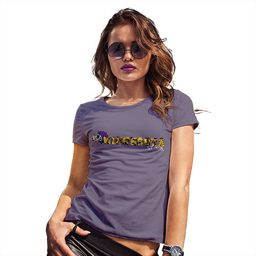 Funny T-Shirts For Women Minnesota American Football Established Women's T-Shirt Small Plum