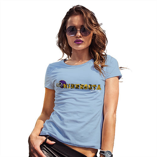 Funny Tshirts For Women Minnesota American Football Established Women's T-Shirt Large Sky Blue