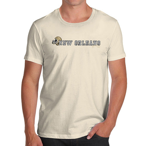 Mens Novelty T Shirt Christmas New Orleans American Football Established Men's T-Shirt Medium Natural