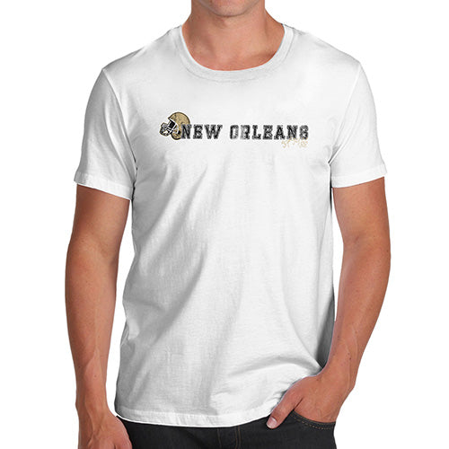 Funny Mens Tshirts New Orleans American Football Established Men's T-Shirt Small White