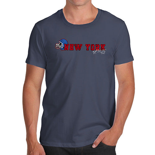 Funny Tee Shirts For Men New York American Football Established Men's T-Shirt Large Navy