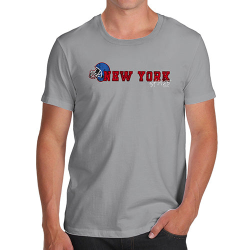 Mens Novelty T Shirt Christmas New York American Football Established Men's T-Shirt Small Light Grey