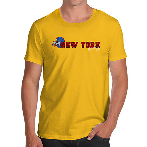 Funny Mens T Shirts New York American Football Established Men's T-Shirt Small Yellow