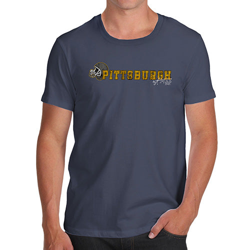 Funny Tshirts For Men Pittsburgh American Football Established Men's T-Shirt Large Navy