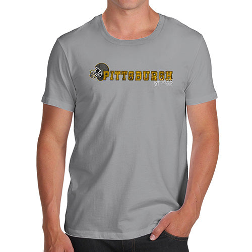 Mens Humor Novelty Graphic Sarcasm Funny T Shirt Pittsburgh American Football Established Men's T-Shirt Medium Light Grey