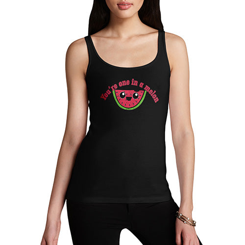Women Funny Sarcasm Tank Top You're One In A Melon Women's Tank Top Small Black