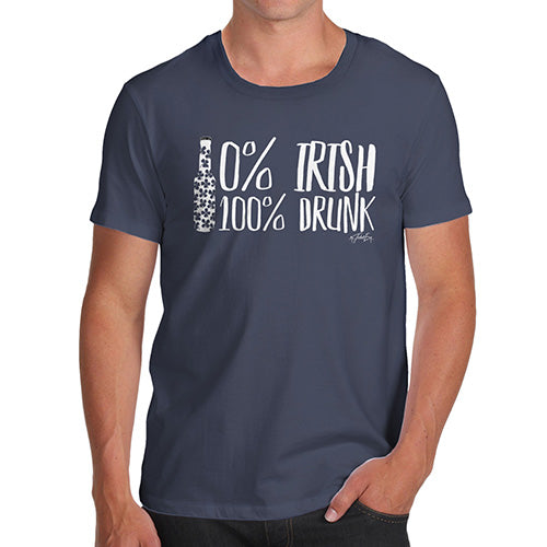 Funny Mens Tshirts Zero Percent Irish Men's T-Shirt X-Large Navy