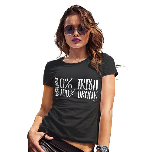 Funny Tshirts For Women Zero Percent Irish Women's T-Shirt Large Black