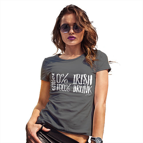 Womens Funny T Shirts Zero Percent Irish Women's T-Shirt Small Dark Grey