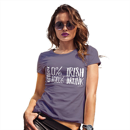 Womens Funny T Shirts Zero Percent Irish Women's T-Shirt X-Large Plum