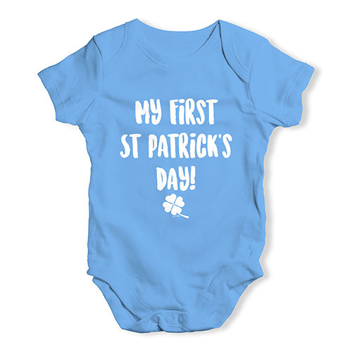 Baby Grow Baby Romper My First St Patrick's Day Baby Unisex Baby Grow Bodysuit 3-6 Months Blue