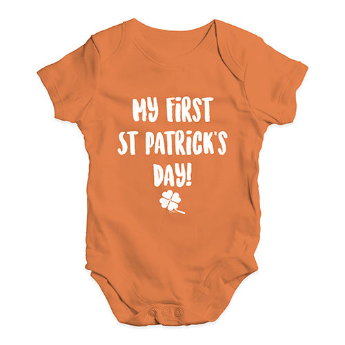 Funny Infant Baby Bodysuit My First St Patrick's Day Baby Unisex Baby Grow Bodysuit 18-24 Months Orange